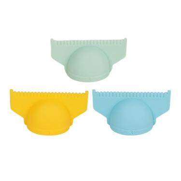 Imagem de UGPLM Régua de dedo para costura de silicone, guia de polegar para costura manual de 3 peças, ferramenta para quilting manual, uniforme e ferramenta de com, 3 Milímetros