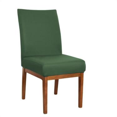 Imagem de Kit 2 Capas para Cadeira de Jantar Verde Oliva Malha Elastex Ajustável