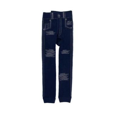 Imagem de Calça Legging Jeans Infantil Bebê 02 a 03 anos Pimpolho - Preta