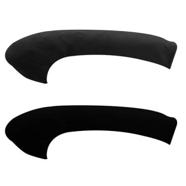 Imagem de FORCHEER Capas de apoio de braço para cadeira de escritório com zíper de 38 cm de comprimento de veludo preto esticável capas de descanso de braço para cadeiras de computador laváveis