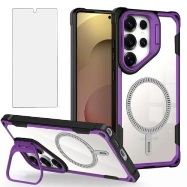 Imagem de Asuwish Capa de celular para Samsung Galaxy S25 Ultra 5G com protetor de tela suporte para câmera suporte capa magnética híbrida fina acessórios para celular S25Ultra 25S S 25 25Ultra 6.9 2025