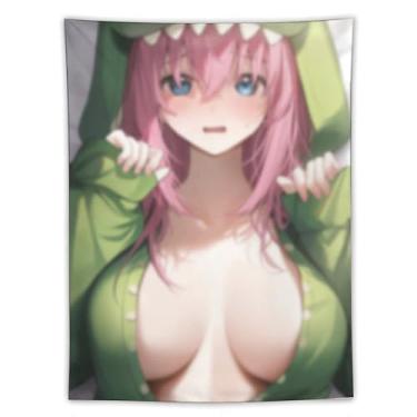 Imagem de LIEGBMEU Tapeçaria de biquíni sexy anime menina 152.4 cm x 203.2 cm interior exterior parede colcha arte decoração de tapeçaria caprichosa, AF152