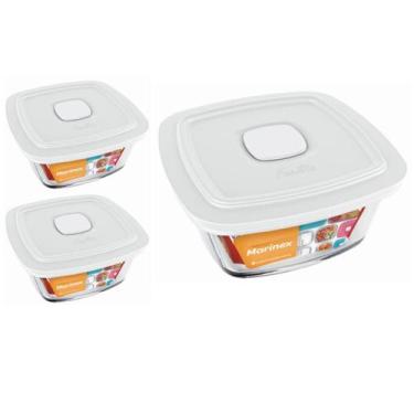 Imagem de 2 Potes Vidro Facilita Vap Quadrado Com Tampa 2L Marinex - NADIR FIGUE