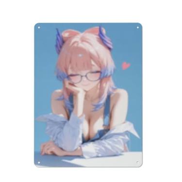 Imagem de Anime Sexy Bikini Hot Girl Pinup Girl Metal Tin Sign Wall Art Poster Decor for Home Bar Club Bedroom Bathroom Man Cave Otaku 30,5 x 40,6 cm, AI015
