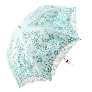 Imagem de Guarda-chuva Honeystore Vintage Lace UV com proteção solar azul