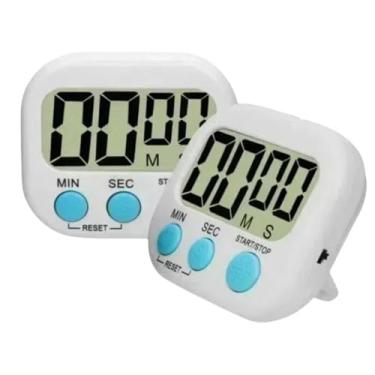 Imagem de Mini Timer Cronômetro Digital para Cozinha – Relógio Magnético com Alarme