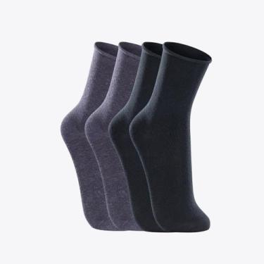 Imagem de Kit 4 Pares de Meias Lupo Masculina Sem Punho 01275-001, Azul, Azul ma