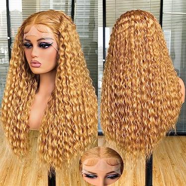 Imagem de Annivia Perucas longas encaracoladas de renda frontal para mulheres negras, pré-arrancadas com cabelo de bebê, peruca frontal de renda ondulada profunda, peruca frontal de renda sintética cacheada