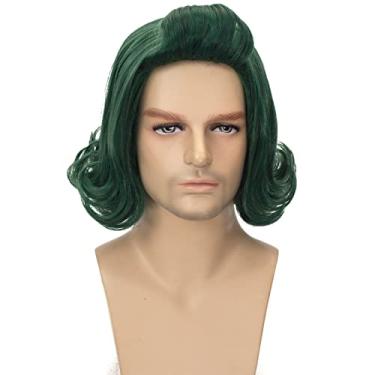 Imagem de FALAMKA Peruca masculina verde curta para adultos, fantasia de Halloween