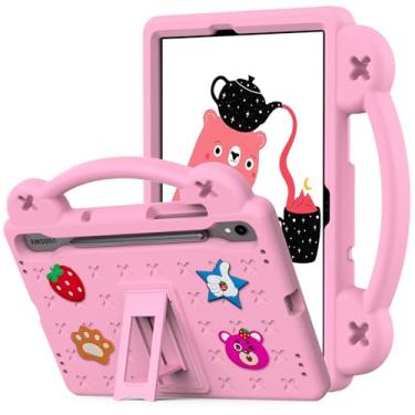 Imagem de YRH Capa para Galaxy Tab S9 FE 5G 10,9 polegadas/Tab S9 5G capa 11 polegadas, crianças EVA meninos meninas capa com alça para tablet Samsung S9 FE/S9/S8/S7, com suporte S-Pen, rosa