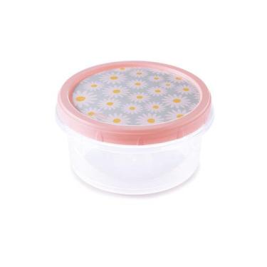 Imagem de Pote em Plástico com Tampa Rosca Marmorizado Floral 900ml - Plasútil -