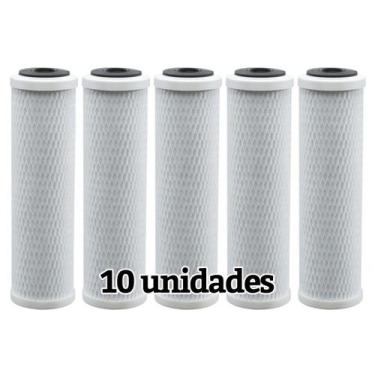 Imagem de Kit Com 10 Refil Carbon Block Carvão Ativado 9 3/4 10 - BR Fish Aquari