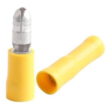 Imagem de Kit Terminal Bala Fêmea E Macho 4,0 A 6,0Mm Amarelo 100Pares - Decorar