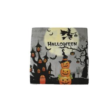 Imagem de Guardanapo De Papel Halloween Decorado 20 Unidades 33X33Cm Lua Cheia