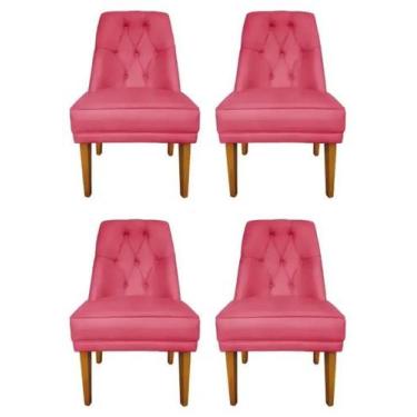 Imagem de Kit 4 Cadeiras Para Sala De Jantar Escritório Estofada Berlim Retro Su