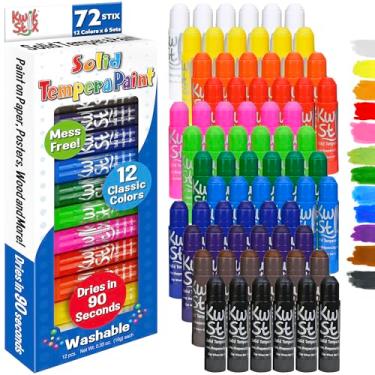 Imagem de The Pencil Grip Kwik Stix Canetas de tinta sólida, canetas de tinta têmpera, secagem rápida TPG-602, 12 cores (pacote com 6)