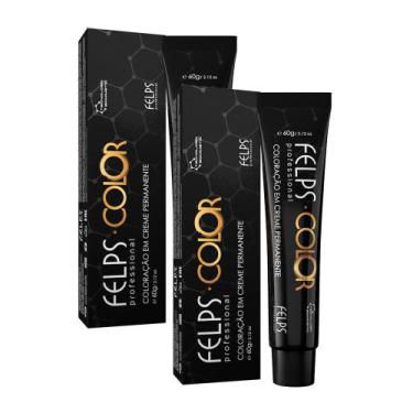 Imagem de Kit 2 Coloração em Creme Permanente Felps Color 1.1 Preto Azulado 60g
