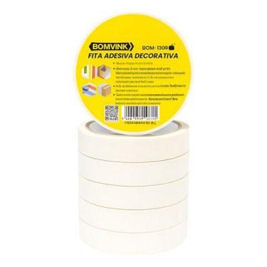 Imagem de Fita Crepe Para Pintura Sem Resíduos 24mm X 30m - 5 Rolos - Genérico