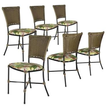 Imagem de 6 Cadeiras Gramado Pequi Jardim Em Fibra Tramada Fechada - PANERO MÓVE