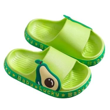 Imagem de Chinelos de frutas infantis fofos chinelos domésticos para crianças meninos e meninas, Abacate, 34.5-36