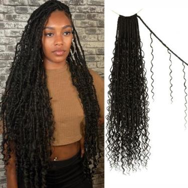 Imagem de Crochet Hair Boho Faux Locs 30 cm Goddess Locs, 8 pacotes para mulhere