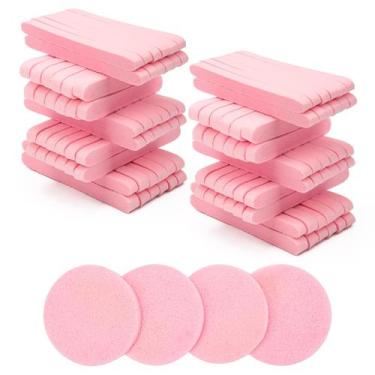 Imagem de Esponjas faciais Luxiv 240+1 unidade comprimidas com estojo rosa