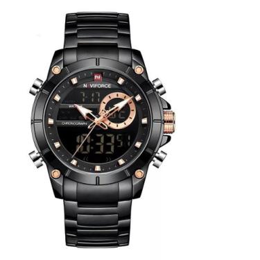 Imagem de Relogio Naviforce 9163 Preto Masculino Digital e Analogico
