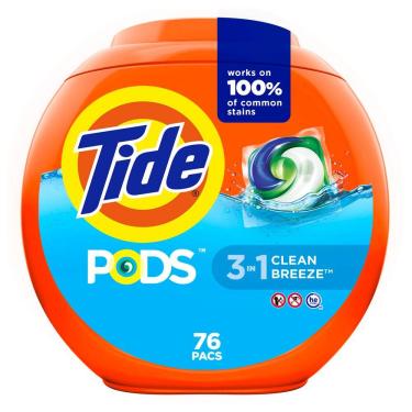 Imagem de Detergente para roupa Tide PODS Liquid 76 pacotes Clean Breeze Scent
