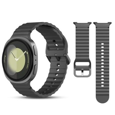 Imagem de Pulseira de substituição para smartwatch de silicone macio compatível com Samsung Galaxy Watch 8 de 40 mm e 44 mm/Galaxy Watch 8 Classic de 46 mm, sem lacunas