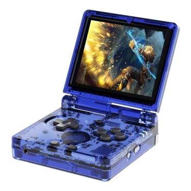 Imagem de RG35XXSP Flip Handheld Game Console 3.5 inch IPS Clamshell Video Gaming Console Linux System with 128G TF Card Online Play pre-Install Games(Blue Transparent)