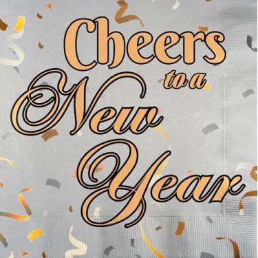 Imagem de Guardanapos descartáveis de papel para festa da Iconikal, alegria no ano novo, 75 unidades