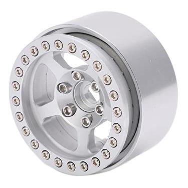 Imagem de aqxreight Rodas de Alumínio de Alumínio de de 5 Orifícios de Bola de 5 Orifícios de de Pneu de Trava Não Coloração Rims RC RECH HubPink Gold Gold Sturdy Strong e Substitua Can. Roda de de de (Prata)