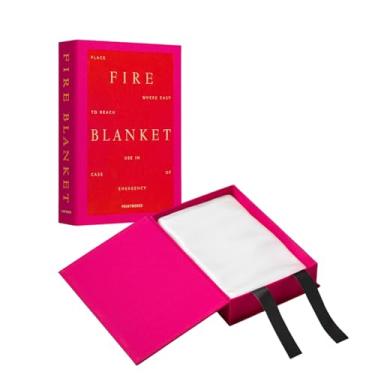 Imagem de PrintWorks Cobertor de Cerise Fire para casa – Capa de segurança de emergência Minimaslitc em elegante caixa de armazenamento discreta estilo livro
