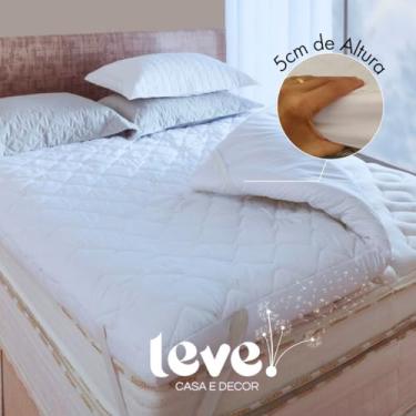 Imagem de Pillow Top Casal Branco Protetor Capa De Colchão Matelado Macio Manta Siliconada Tecido em Malha 400 fios