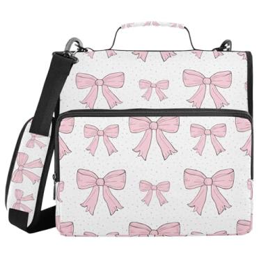 Imagem de YEGAME Fichário de zíper impermeável com alça de ombro, prendedor de 3 anéis com design plano e vários compartimentos para escola e escritório, adultos e crianças