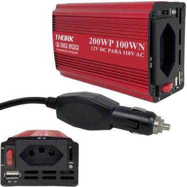 Imagem de Inversor 12V Para 110V 200W Carro Automotivo Conversor USB - Thork