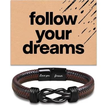 Imagem de Pulseira masculina The Knot of Love, presentes de aniversário exclusivos para homens, marido, namorado, filho, neto, para aniversário, Natal, dia dos namorados, dia dos pais... The Love Between Us