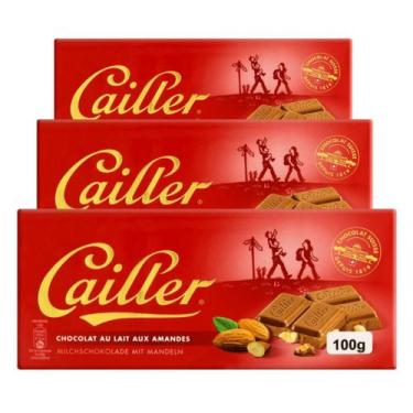Imagem de Chocolate Suíço Cailler Ao Leite Com Amêndoas 3 Barras 100g
