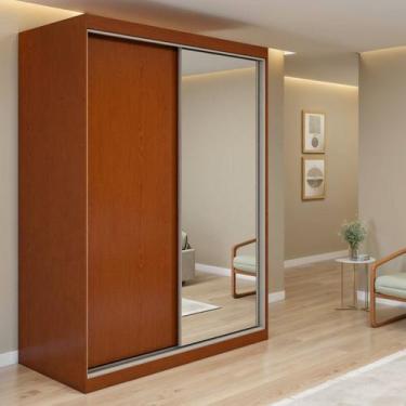 Imagem de Guarda Roupa com Porta de Correr Alonzo 2 Portas 1 Porta Glass 2 Gavet