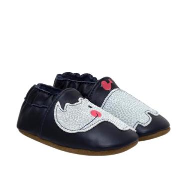 Imagem de Sapatos de bebê para meninos – Robeez Solas macias para berço, Azul marino, 12-18 Months Infant