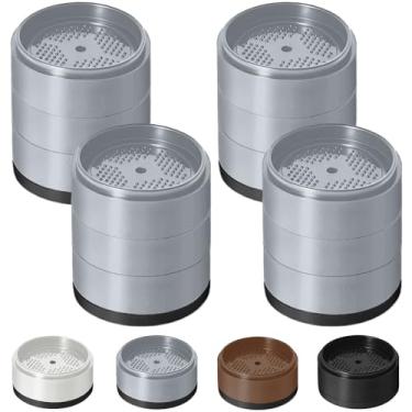 Imagem de Elevadores de cama 2.5 cm, 5.1 cm, 7.6 cm, 10.2 cm resistente, elevador de móveis ajustável para mesa, sofá, poltrona, geladeira, máquina de lavar, blocos empilháveis para elevação de cama (cinza