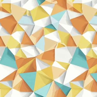 Imagem de Papel de parede geométrico 3D para contato com textura 43 x 93 cm, papel de contato para gabinetes, bancada, impermeável, papel de parede removível, autoadesivo decorativo