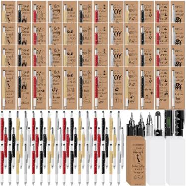 Imagem de Funrous 48 Presentes Cristãos 6 em 1 Caneta Multiferramenta com Chave de Fenda e Marcadores de Livro Versos da Bíblia Presentes Inspiradores em Massa para Homens, Natal, Igreja, Escola Dominical