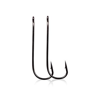 Imagem de GRFIT Ganchos de pesca 30 pçs/lote de aço carbono grande haste longa anzóis de pesca gancho de mar gancho com olhos com farpa acessórios de pesca anzóis (tamanho: 11#)