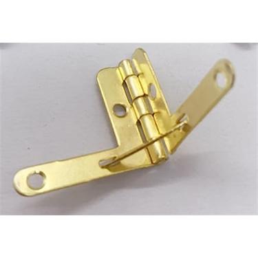 Imagem de 10 peças de moldura de suporte de dobradiça de bronze antigo caixa de vinho caixa de presente de charuto de madeira 90 graus ferragens para móveis (ouro ferro)