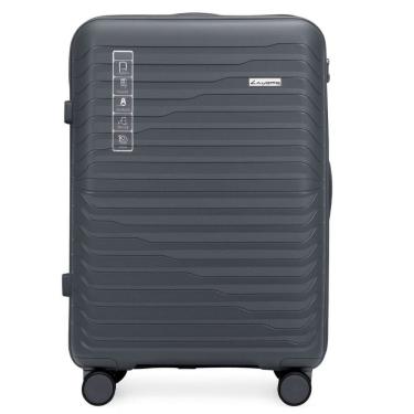 Imagem de Mala Grande 32kg Viagem em Polipropileno Anti Impacto Zíper Anti Furto Rodas 360º - Portland - Allabard