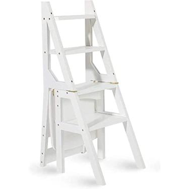 Imagem de Banqueta de escalada interna, cadeira de escada dobrável de 2 degraus, combinação de cadeira dobrável para escada, degraus, biblioteca, escada, cadeira, cozinha, escritório, uso/B (verde)