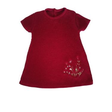 Imagem de Vestido de Tricô Bordado - Kowak Baby, Vermelho