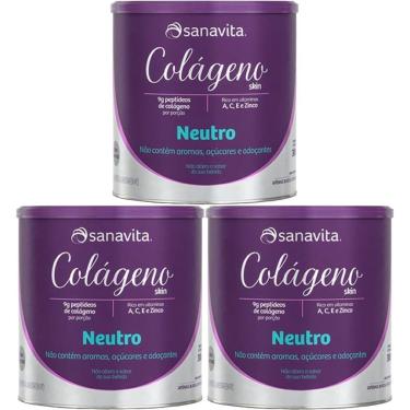 Imagem de Kit 3X Colágeno Skin - 300g Neutro - Sanavita-Masculino