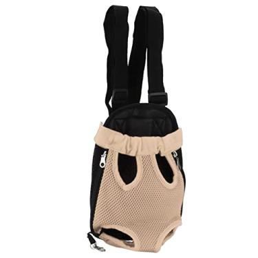 Imagem de ZJchao Mochila Porta-cachorros, Porta-cachorros, Mochila Vestível, Ajustável, Pernas para Fora, Voltadas para a Frente, Mãos para, para Caminhada, Caminhada, Bicicleta e Motocicleta (L)